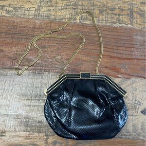 COLOMBETTI 1980's PYTHON Snake Skin Clutch purse made in Italy evening wedding